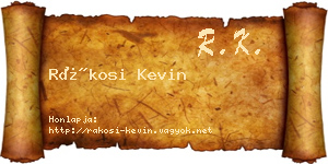 Rákosi Kevin névjegykártya